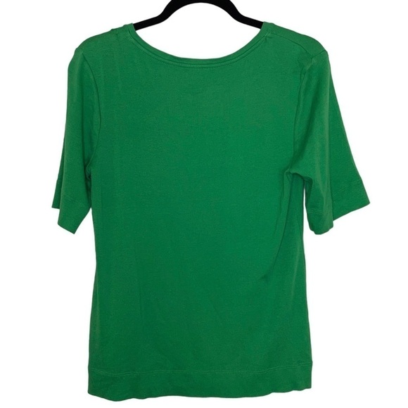 Chicos The Ultimate Tee V-Neck Solid Green Pima Cotton Short Sleeve Size Medium - Picture 2 of 4